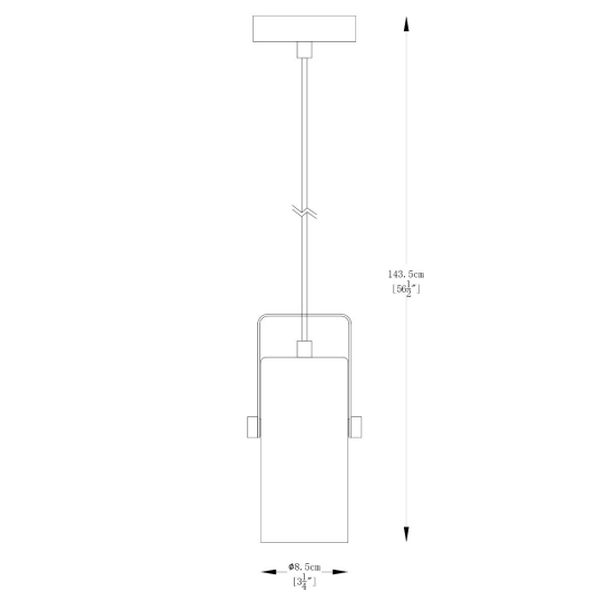 Regulowany reflektor na czarnym przewodzie, pojedynczy zwis