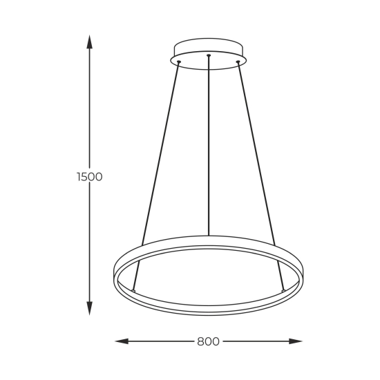 Ogromna, ledowa lampa wisząca w kształcie koła ⌀80cm