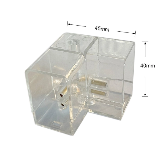 Łącznik rogowy do dwóch modułów LED, łączenie pod katem 90°