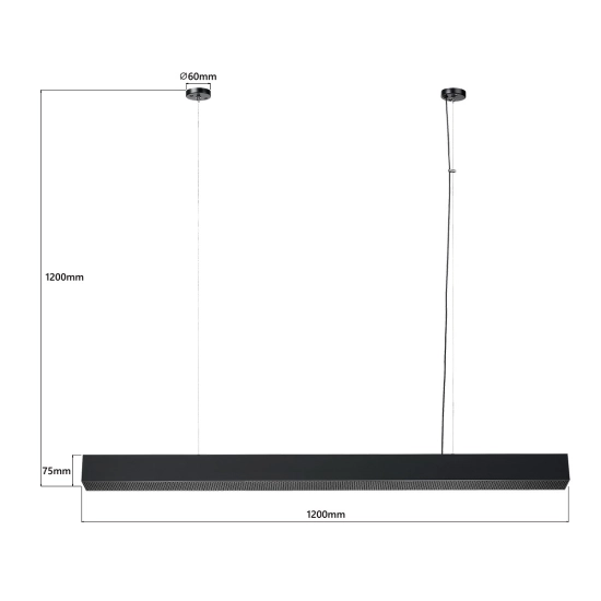 Techniczna lampa wisząca o minimalistycznym kształcie 120cm