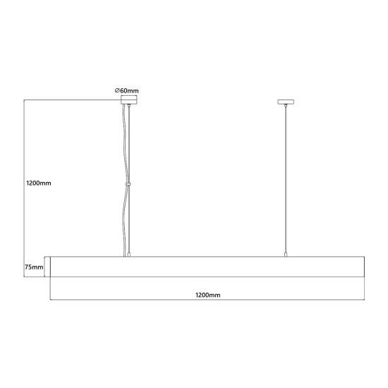 Ledowa, prosta lampa wisząca nad stół, zmienna barwa światła 120cm