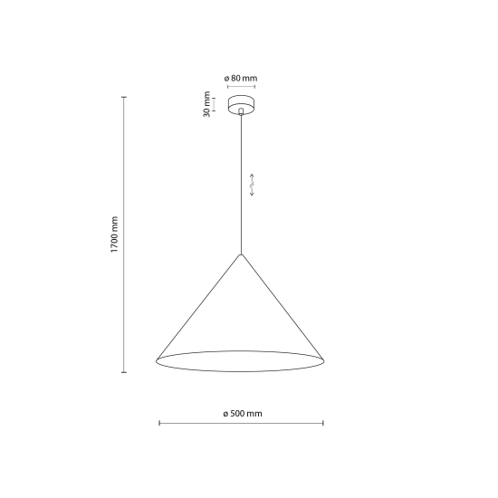 Uniwersalna, biała lampa wisząca z szerokim kloszem ⌀50cm