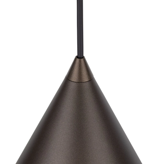Duża lampa wisząca w kolorze brązowym, stożkowy klosz ⌀32cm