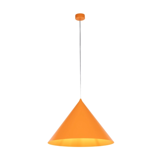 Modernistyczna, pomarańczowa lampa wisząca stożek ⌀50cm