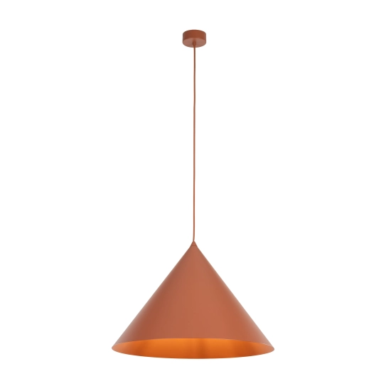 Stożkowa, geometryczna lampa wisząca w kolorze ceglanym ⌀50cm