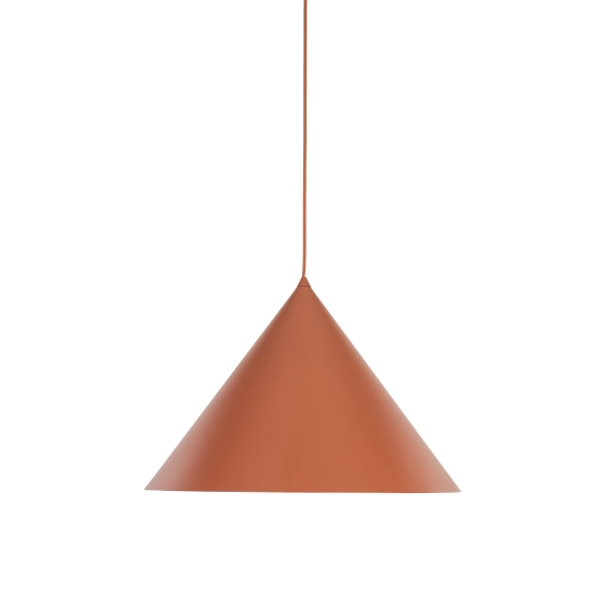 Stożkowa, geometryczna lampa wisząca w kolorze ceglanym ⌀50cm