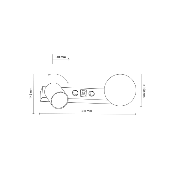 Nowoczesna lampa ścienna z gniazdem USB, kinkiet do sypialni