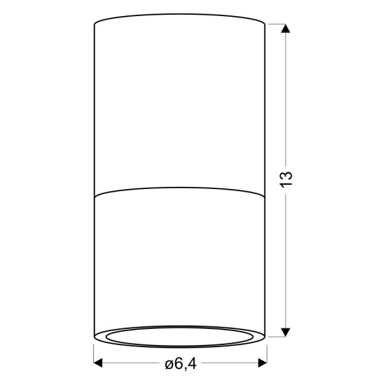 Lampa sufitowa mocowana natynkowo, spot, downlight o średnicy 6,4 cm