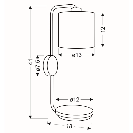 Lampa ścienna z okrągłą półeczką, lampka i szafka nocna w jednym