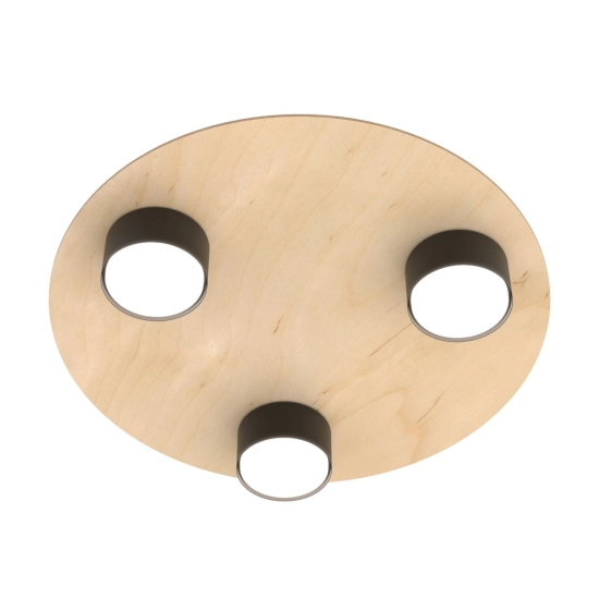 Lampa sufitowa, 3 x GX53 na drewnianej podstawie