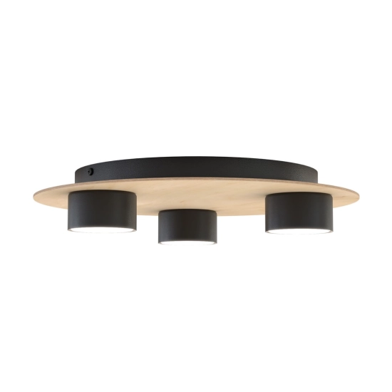 Lampa sufitowa, 3 x GX53 na drewnianej podstawie