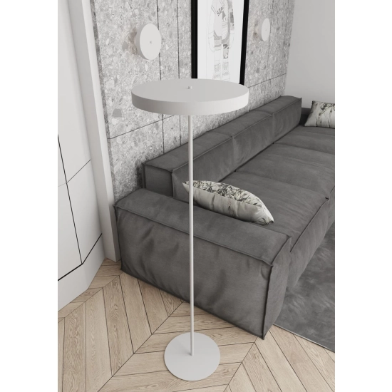Lampa podłogowa do sypialni w stylu skandynawskim, biała