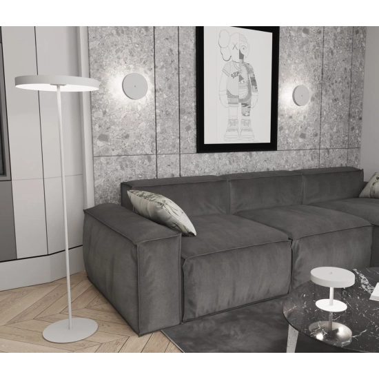 Lampa podłogowa do sypialni w stylu skandynawskim, biała