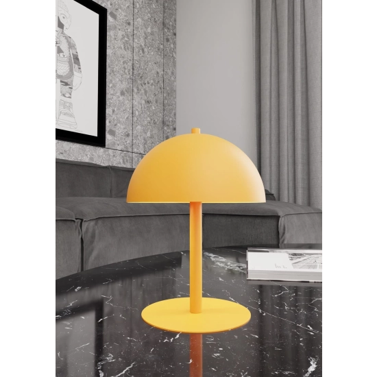 Lampka nocna na okrągłej podstawie, pomarańczowy grzybek