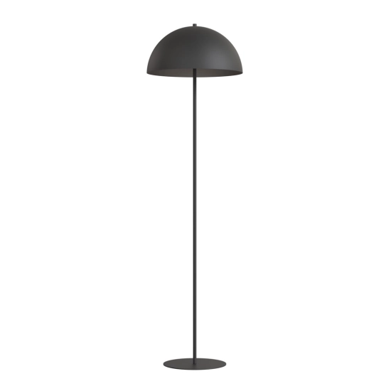 Lampa podłogowa na okrągłej podstawie do czytania, czarna