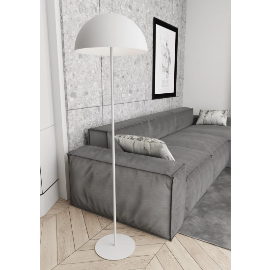 Lampa podłogowa w kolorze białym w skandynawskim stylu