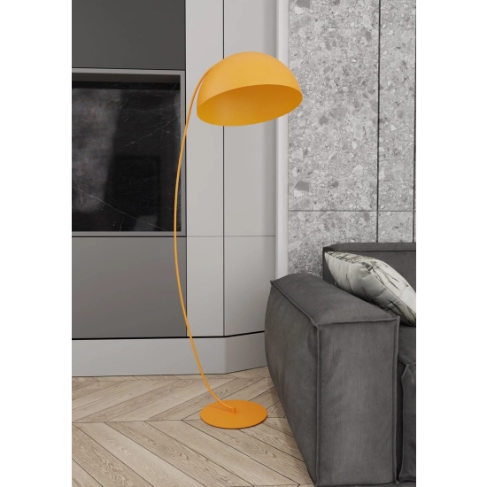 Stylowa lampa podłogowa w kolorze pomarańczowym
