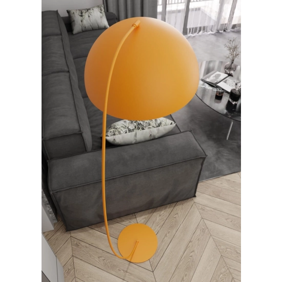 Stylowa lampa podłogowa w kolorze pomarańczowym