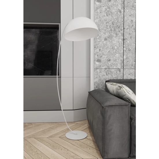 Elegancka lampa podłogowa w kolorze białym