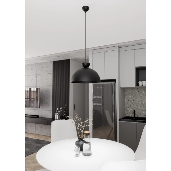 Lampa wisząca, pojedynczy zwis w kolorze czarnym