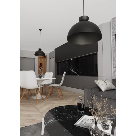 Lampa wisząca, pojedynczy zwis w kolorze czarnym