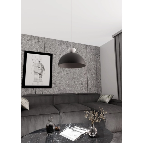 Czarno-biała lampa wisząca do sypialni, monochromatyczna