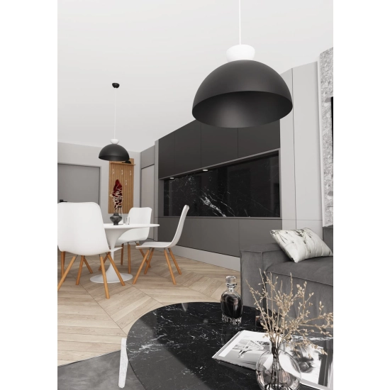 Czarno-biała lampa wisząca do sypialni, monochromatyczna