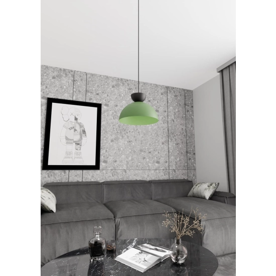 Nowoczesna lampa wisząca, zielono-czarna