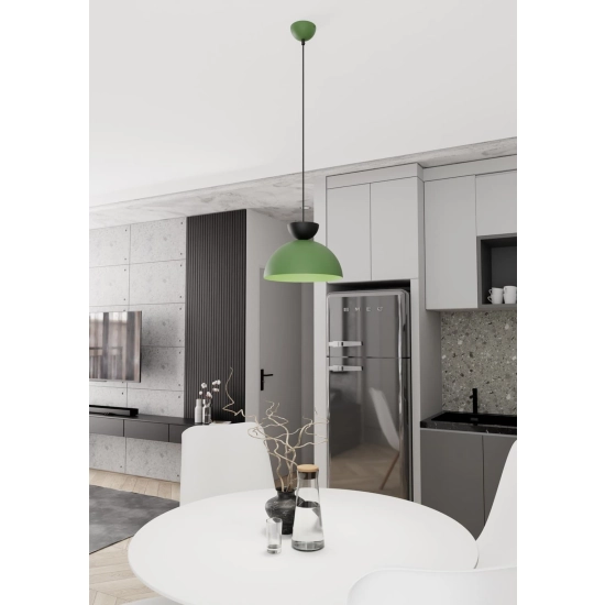 Nowoczesna lampa wisząca, zielono-czarna