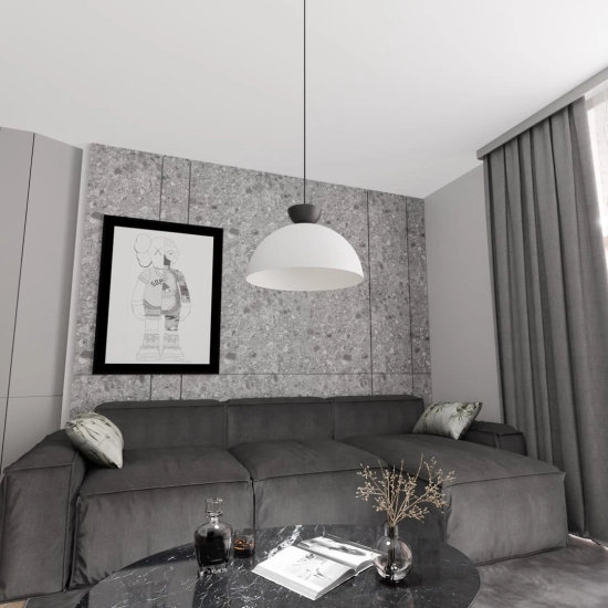 Lampa wisząca w kolorze biało-czarnym, GX53