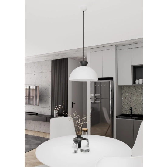 Lampa wisząca w kolorze biało-czarnym, GX53