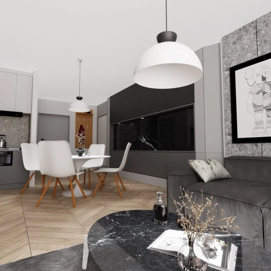 Lampa wisząca w kolorze biało-czarnym, GX53