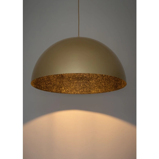 Elegancka, złoto-czarna lampa wisząca kopuła na przewodzie ⌀70cm