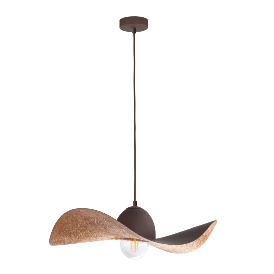 Stylowa lampa do skandynawskiego salonu, abażur kapelusz ⌀55cm