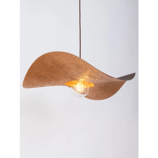 Stylowa lampa do skandynawskiego salonu, abażur kapelusz ⌀55cm