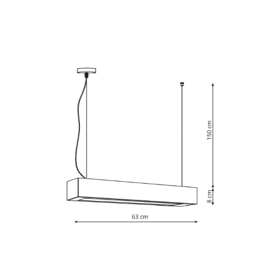 Lampa wisząca, ledowa 18W 4000K o szerokości 63cm, barwa neutralna