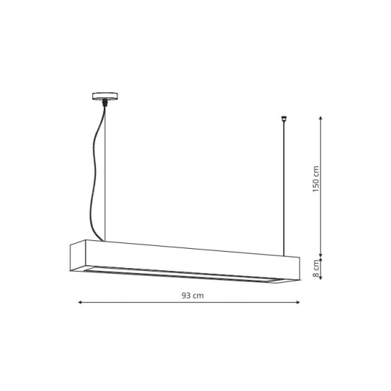 Szeroka lampa wisząca 93cm, zintegrowany LED 24W 4000K, neutralna barwa