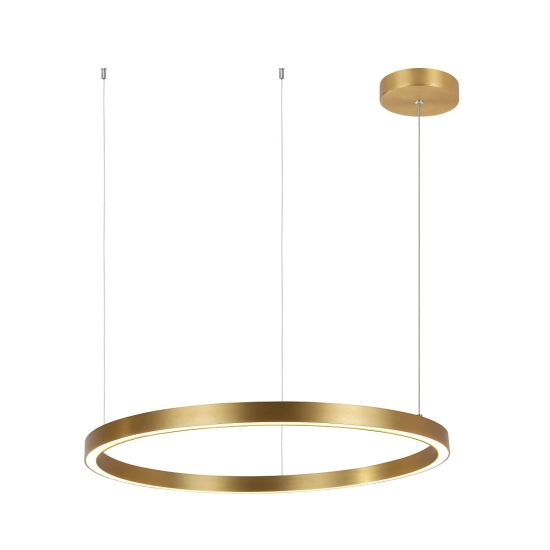 Designerska, złota. elegancka lampa wisząca, obręcz LED ⌀60,8cm 3000K