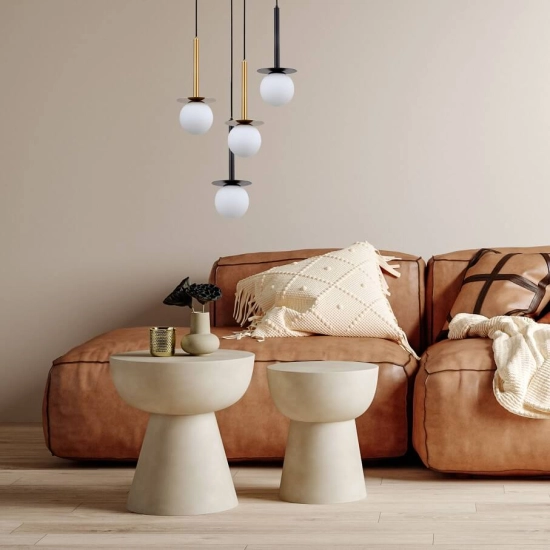 Złoty, pojedynczy zwis w stylu minimalistycznym, nad blat kuchenny