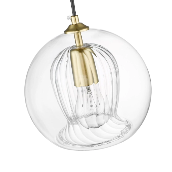 Stylowa, minimalistyczna lampa wisząca z przezroczystym kloszem kulą