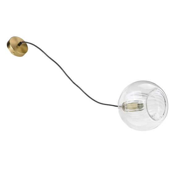 Stylowa, minimalistyczna lampa wisząca z przezroczystym kloszem kulą