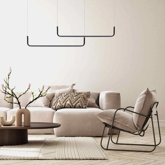 Minimalistyczna, nowoczesna, ledowa, rozłożysta lampa wisząca do salonu