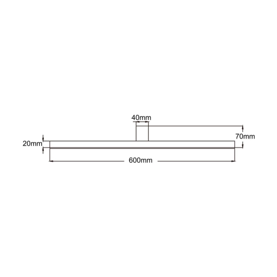 Prosta lampa ścienna LED 60cm, nowoczesny kinkiet łazienkowy