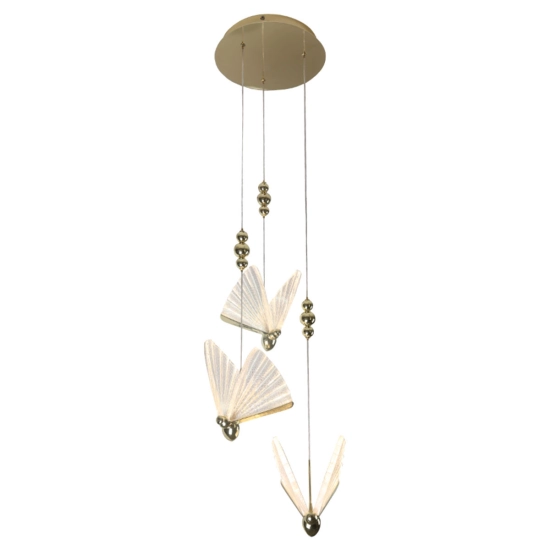 Dekoracyjna lampa wisząca w stylu modernistycznym, wiszące motyle