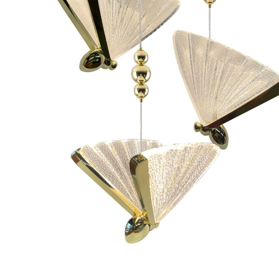 Dekoracyjna lampa wisząca w stylu modernistycznym, wiszące motyle