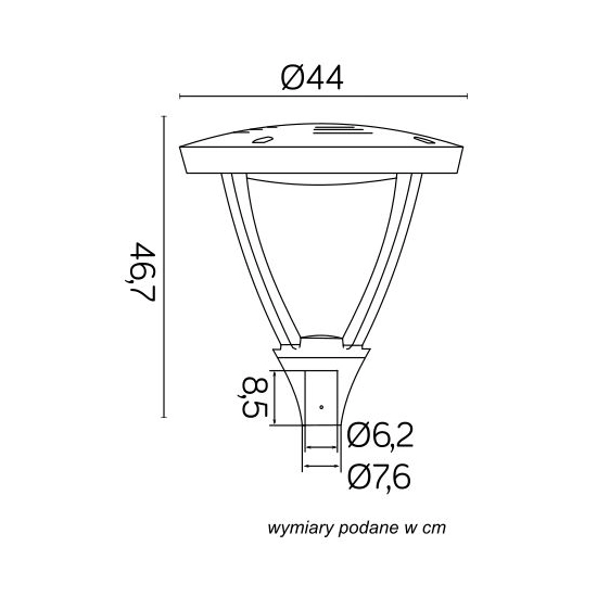 Lampa ogrodowa stojąca LED, wysoka, z ciepłą barwą światła | MARS