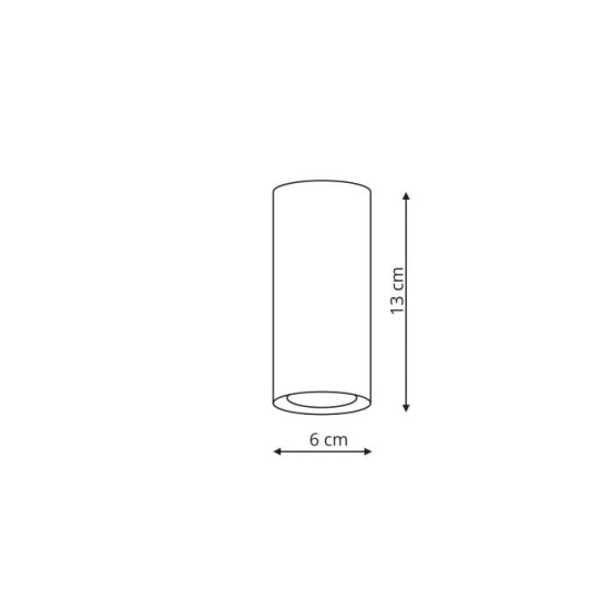 Klasyczny, czarno-złoty spot - downlight, na GU10, wys. 13cm