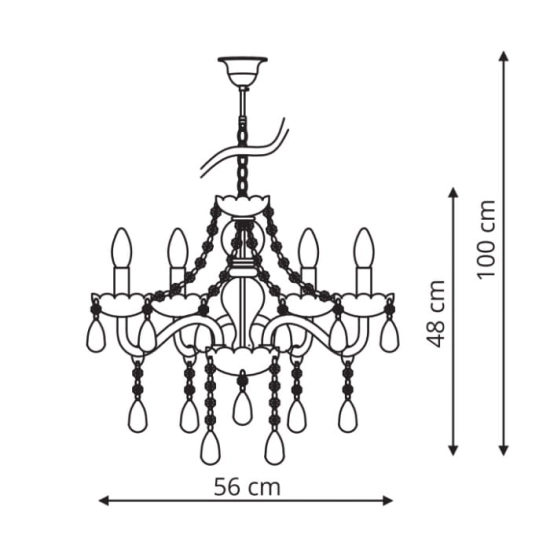 Transparentna lampa wisząca z kryształami, do eleganckiego salonu