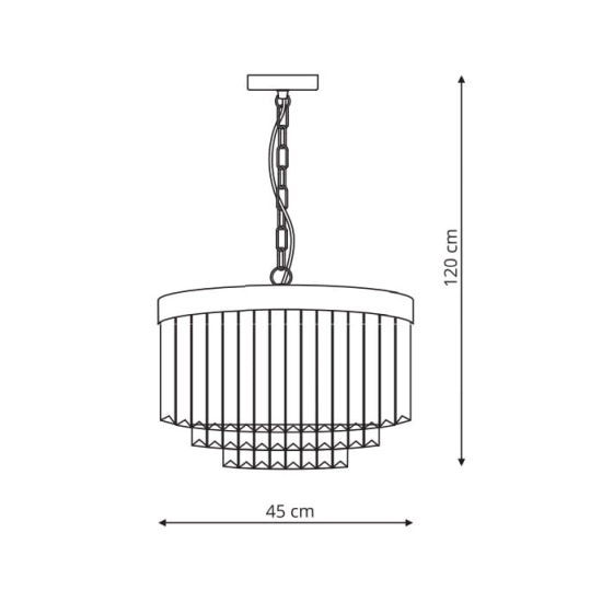 Luksusowa lampa wisząca w stylu glamour, na pięć żarówek, do salonu