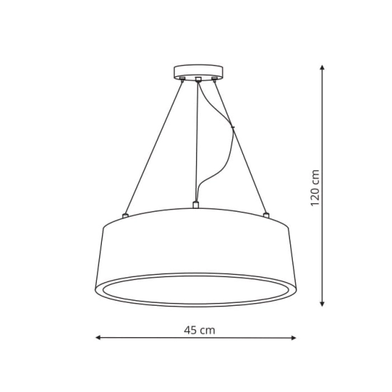 Czarna lampa wisząca z regulowaną wysokością, zintegrowany LED 24W